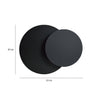 Applique 1 Luce A Disco Con Base In Acciaio Nero