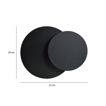 Applique 1 Luce A Disco Con Base In Acciaio Nero