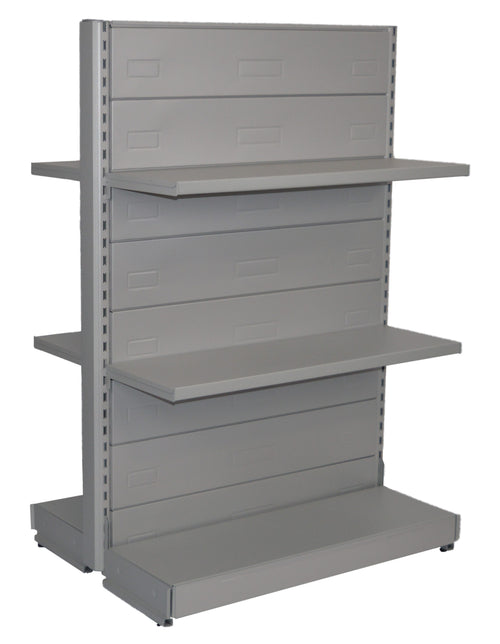 Scaffale in metallo verniciato alluminio per arredo negozi cm. 97x30x140h
