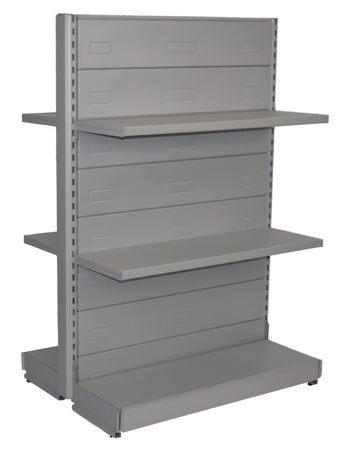 Scaffale in metallo verniciato alluminio per arredo negozi cm. 97x30x140h