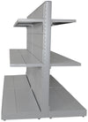 Scaffale in metallo verniciato alluminio per arredo negozi cm. 97x30x140h