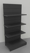 Modulo aggiuntivo scaffale metallico verniciato nero ghisa da negozi di cm. 100x30x200h