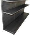 Modulo aggiuntivo scaffale metallico verniciato nero ghisa da negozi di cm. 100x30x200h