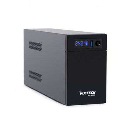 VULTECH UPS1400VA-LFP - GRUPPO DI CONTINUIT LINE INTERACTIVE CON SCHERMO LED E BATTERIA LITIO FERRO FOSFATO - 2 PRESE - 1 USB