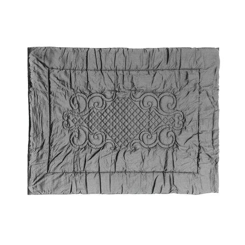 Plaid Arredo 140 x 180 cm in Raso di puro cotone Grigio - Vanita di raso