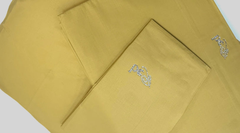 Lenzuola Be Blumarine "Luce" – In Pregiato Percalle di Cotone con Logo in Cristalli