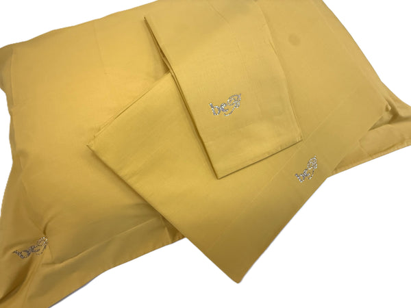 Lenzuola Be Blumarine "Luce" – In Pregiato Percalle di Cotone con Logo in Cristalli