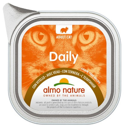 Almo Nature Daily Vaschetta gusto VItello Gatti Adulti 100gr