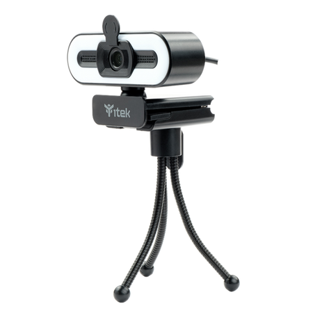 Webcam con Microfono W401L - Full HD- 30FPS- Luce LED 3 mode- USB- treppiede