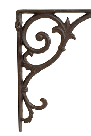 Biscottini Biscottini Mensola Parete Ghisa Decorata 24x4x24 Finitura Ruggine Antica Robusta