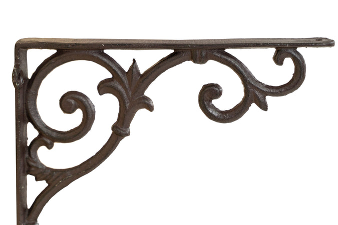 Biscottini Biscottini Mensola Parete Ghisa Decorata 24x4x24 Finitura Ruggine Antica Robusta