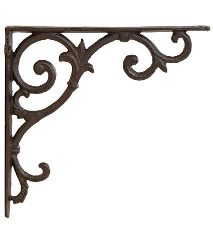 Biscottini Biscottini Mensola Parete Ghisa Decorata 24x4x24 Finitura Ruggine Antica Robusta