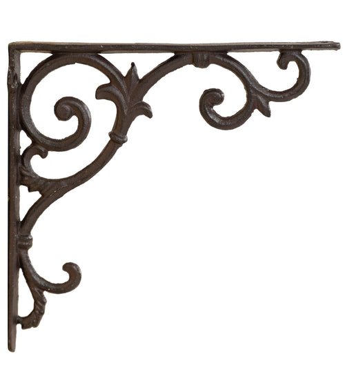 Biscottini Biscottini Mensola Parete Ghisa Decorata 24x4x24 Finitura Ruggine Antica Robusta