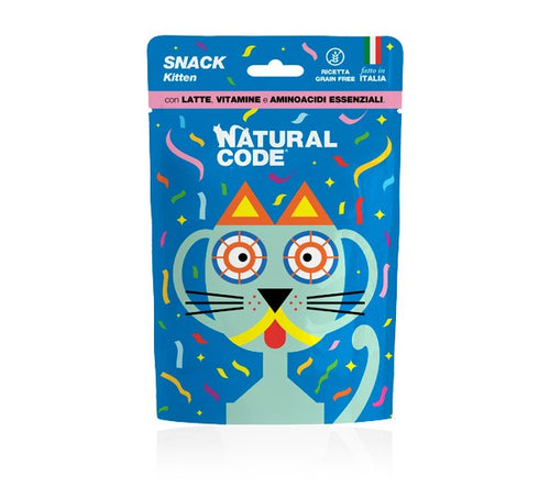 Natural Code Snack per Gatti Cuccioli con Latte Vitamine e Aminoacidi Essenziali 60gr