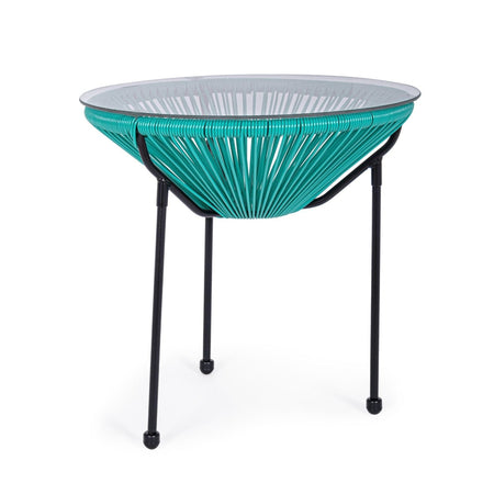 Salottino moderno "Parker" con poltrone e tavolino in corda sintetica per giardino e veranda