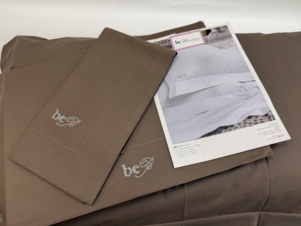 Lenzuola Be Blumarine "Luce" – In Pregiato Percalle di Cotone con Logo in Cristalli