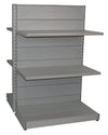 Scaffale per arredo negozi in metallo verniciato alluminio cm. 97x50x140h