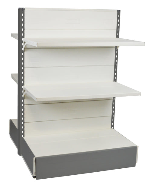 Scaffale per arredare negozi in metallo verniciato colore alluminio e bianco cm. 100x50x140h
