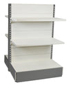 Scaffale per arredare negozi in metallo verniciato colore alluminio e bianco cm. 100x50x140h