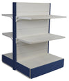 Scaffalatura per arredo negozio in metallo colore avion e bianco cm. 100x50x140h
