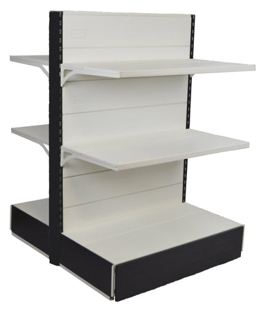 Scaffalatura per negozio colore nero ghisa e bianco in metallo cm. 100x50x140h