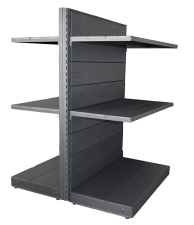 Scaffale per arredo negozi in metallo verniciato nero ghisa cm. 100x50x140h