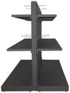 Scaffale per arredo negozi in metallo verniciato nero ghisa cm. 100x50x140h