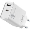 caricabatteria 20w usb + usbc bianco