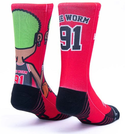 Calzini unisex Scrimmage Stampa  basket The Worm Red