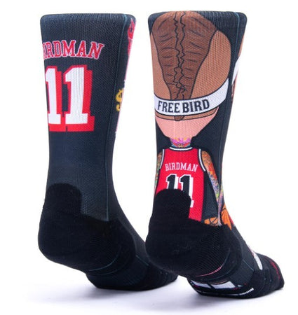 Calzini unisex Scrimmage Stampa basket Birdman Black