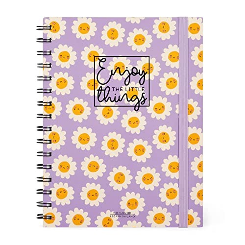 Legami, Quaderno Spiralato A Righe Large, A5, Tema Daisy