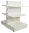 Scaffale metallico da negozio con piani a mensole colore bianco cm. 97x60x140h