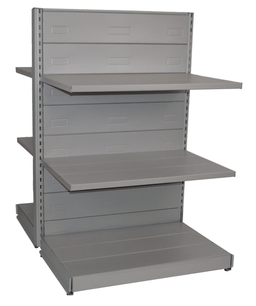 Scaffale di metallo da negozio e punto vendita colore alluminio cm. 97x60x140h