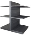 Scaffale di metallo verniciato nero ghisa da negozio e punto vendita cm. 100x60x140h