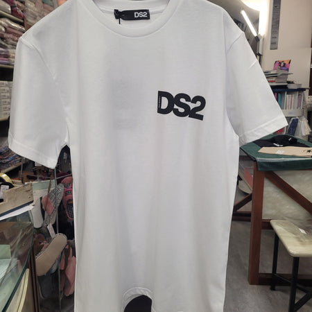 T-Shirt SS26267 ! DS2 uomo in Jersey di Cotone con Logo Grafico Premium