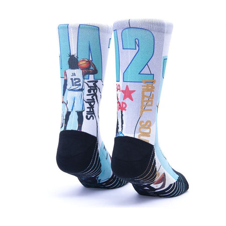 Calzini unisex Scrimmage basket Jersey Ja White-Sky blue