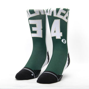 Calzini unisex Scrimmage basket Jersey Giannis Green-White