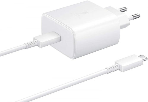 caricabatterie originale samsung usb-c 45 watt completo di cato usbc/usbc confezione blister