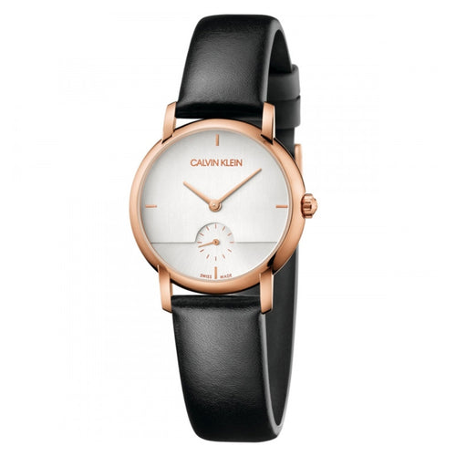 Orologio CK CALVIN KLEIN donna Established pelle nero / bianco