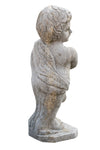 Biscottini Vecchia statua raffigurante una coppia putti con un vaso in pietra Molto solida