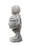 Biscottini Vecchia statua raffigurante una coppia putti con un vaso in pietra Molto solida