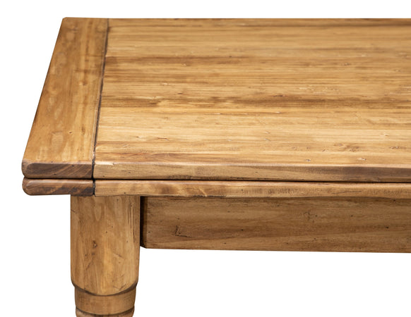 Biscottini Tavolo Country allungabile in legno massello di tiglio L220xPR100xH80 cm. Made in Italy