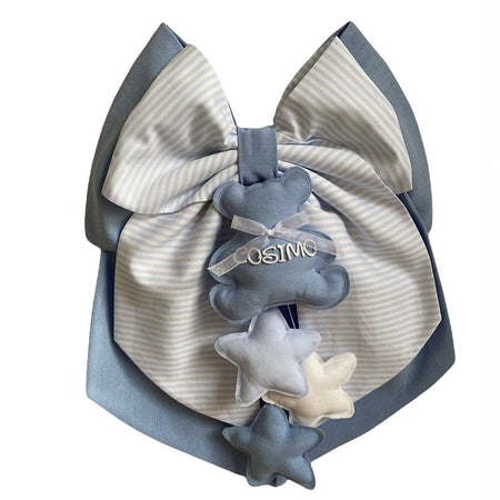 Fiocco nascita in cotone personalizzabile fatto a mano 35 x h 40 cm "Made in Italy"