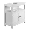 Mobile Sotto Lavabo per Bagno in Legno Bianco 2Ante 60x30 H60cm Moderno