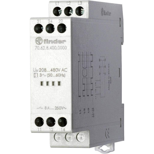 Finder Serie 70 Relais Control Trifasico 2 Contatto 8 A