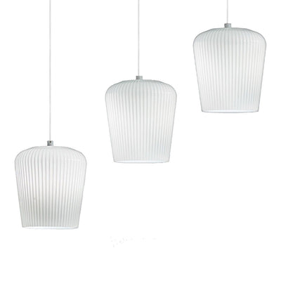 Sospensione vetro bianco Gea Luce NUMA BR3 E27 LED lampada soffitto decentramento classica