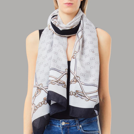 Liu Jo stola grigio 70X180 con logo 2F5079T0300