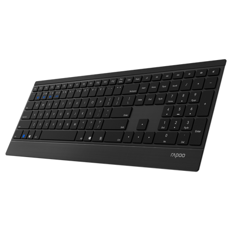 Rapoo 9500M tastiera Mouse incluso Universale RF senza fili + Bluetooth Nordic Nero (Rapoo 9500M - tastatur og mus-s?t - so)