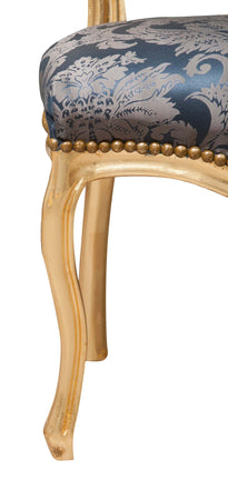 Biscottini Sedia Poltroncina Biscottini Luigi XVI Legno Faggio Intaglio Patina Oro Anticato