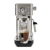 ARIETE METAL CON MANOMETRO (1381/10) - MACCHINA PER CAFFE'' ESPRESSO - POLVERE E CIALDE - 1 O 2 TAZZE - CAPPUCCINATORE - PRESSIONE 15 BAR - 1300W